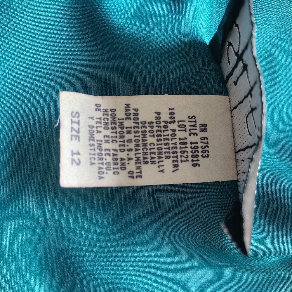 S. L. Fashions Dress; Size 12; Elegant Black and Teal Beaded Dress - Picture 11 of 11